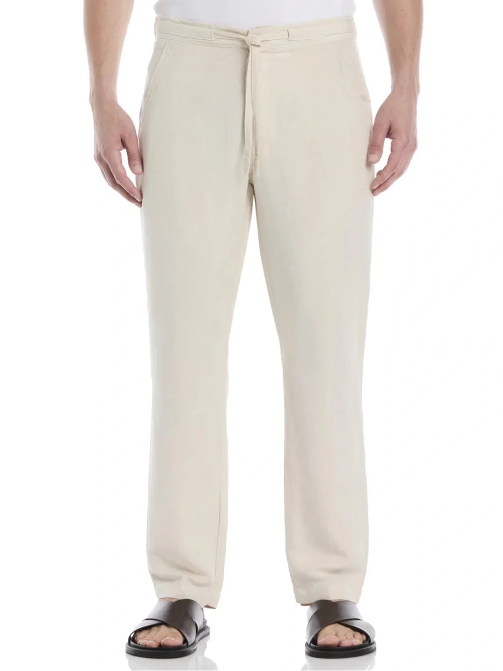 LINEN-BLEND CORE DRAWSTRING PANTS
